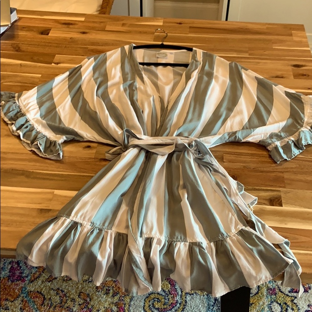 Striped wrap dress- light and ready for spring!